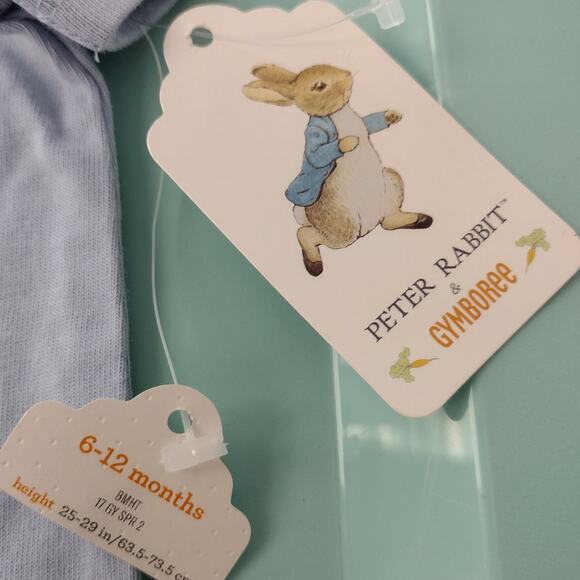 Gymboree x Peter Rabbit NEW Blue SOMEBUNNY LOVES ME One-Piece Romper 6-12 Months - Picture 6 of 10